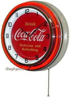   Double Neon Red Retro Wall Clock Advertisement Sign Metal NEW  