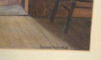 MILDRED SANDS KRATZ Cloister Kitchen Orig Watercolor  