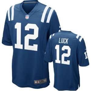 Andrew Luck # 1 Draft Pick Youth Jersey Home Blue Game Replica Nike 