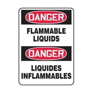  DANGER FLAMMABLE LIQUIDS Sign   14 x 10 Adhesive Vinyl 