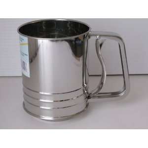  3 Cup Capacity Stainless Steel Flour Sifter Squeeze Handle 