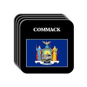 US State Flag   COMMACK, New York (NY) Set of 4 Mini Mousepad Coasters