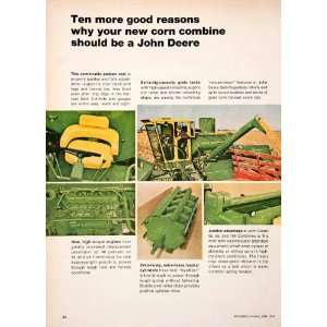  1967 Ad John Deere Corn Combine Tractor Farming 