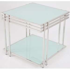  Triple Track Side Table   Large   Seaglass/ White Enamel 