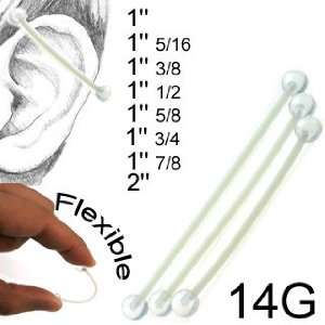   Flexible Industrial   Clear Ball 14G, 1 3/8   Sold as a Pair Jewelry