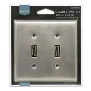  New Wall Plate Double Switch Pewter Case Pack 6   496755 