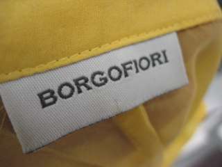 BORGOFIORI Yellow Sheer Silk Ruffle Front Blouse Top 6  