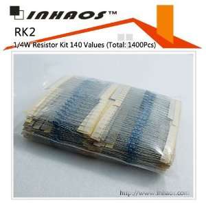  RK2 1/4W Resistor Kit 140 Values (Total 1400Pcs 