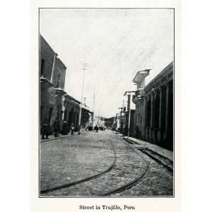  1915 Print Trujillo Street Peru La Libertad Railway Urban 