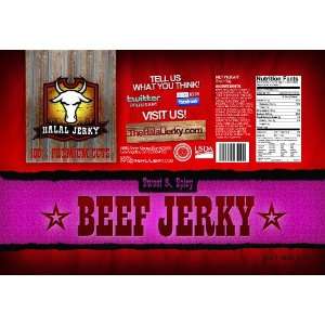 Halal Jerky   Sweet & Spicy Flavor 4 pack (3 Oz Bag)  