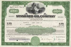 Standard Oil Company  stock certificate bond share  
