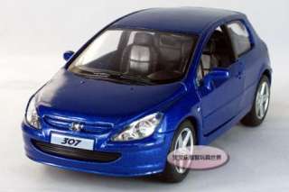 New Peugeot 307 XSI Hatchback 132 Alloy Diecast Model Car Blue B183d 