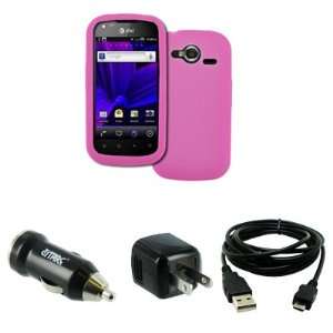 EMPIRE Pantech Burst P9070 Silicone Skin Case Cover (Hot Pink) + USB 2 