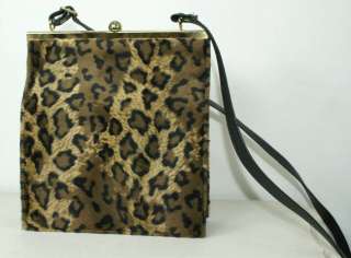 Comeco Faux Fur Cheetah Print Purse Handbag  