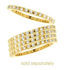  Sterling Silver 925 CZ Vermeil Eternity Ring, 5 ```Special 