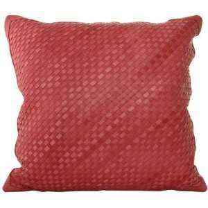  Lance Wovens Watercolor Red Leather Pillow