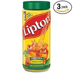 Lipton Decaffeinated and Unsweetened Iced Tea Mix, 3 Ounce (Pack of 3)