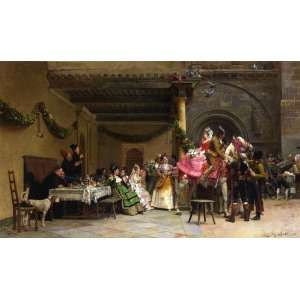  Hand Made Oil Reproduction   Jehan Georges Vibert   24 x 