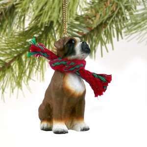  Boxer Miniature Dog Ornament   Uncropped Ears