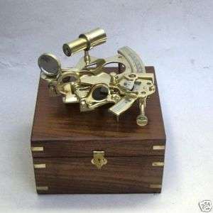 SEXTANT 4 BRASS IN WOODEN BOX ~ NAUTICAL ~ MARITIME DECOR 