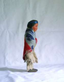Composition Skookum Native American Indian Boy Girl Squaw Doll Figure 