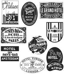   Holtz Cling Rubber Stamp Set   Travel Hotel Labels   9 Stamps  