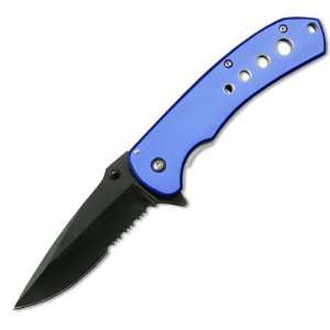  Assisted Cool Blue Tactical Folder Pocket Knife