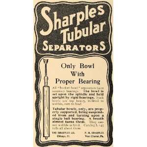  1905 Ad P M Sharples Company Tubular Separators Bowl 