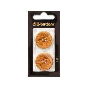  Dill Buttons 25mm 2 Hole Brown 2 pc (6 Pack)