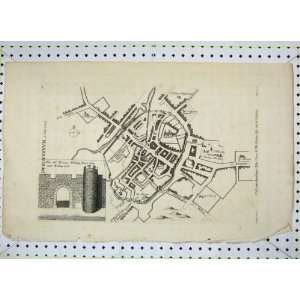   1722 Antiquep Print Plan College Roamn Watling Gate