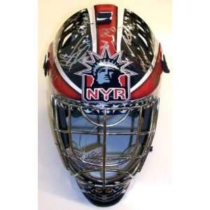  2011 New York Rangers Team Signed Mask Lundqvist Sports 