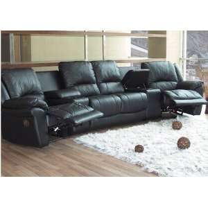  Promenade Collection   Black Leather Sectional   Coaster 