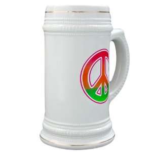 Stein (Glass Drink Mug Cup) Neon Peace Symbol