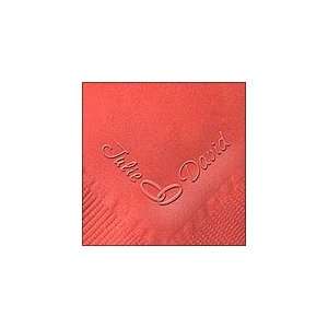  Couplet Wedding Rings Embossed Napkins, Font Choice 