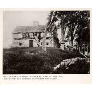  1919 Print Ancient Home Major William Bradford Kingston 
