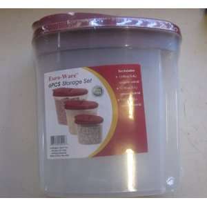 Euro ware 490 6 Piece Storage Set 3 Containers and 3 Lids  