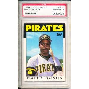  1986 Topps Traded Barry Bonds ROOKIE PSA 8 Sports 