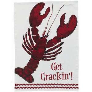  Get Crackin Red Lobster Dishtowel Hand Towel w/ Ric Rac 