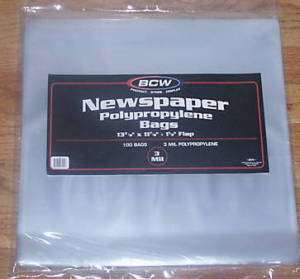 50 NEWSPAPER COLLECTOR STORAGE BAGS ARCHIVAL SAFE  