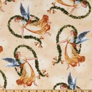   Wide Christmas Angels Cream Fabric By The Panel Arts, Crafts & Sewing