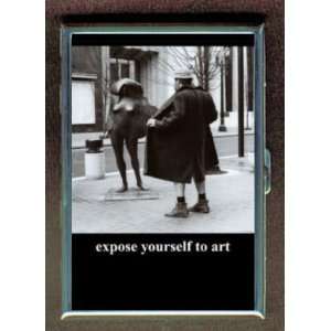   EXPOSE YOURSELF TO ART FUNNY CREDIT CARD CASE WALLET 