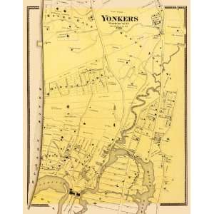  YONKERS (SOUTHERN) NEW YORK (NY) LANDOWNER MAP 1868