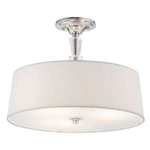 Crystal Persuasion Collection 3 Light 15 Chrome Semi Flush with White 