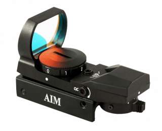 Aim Sports 4 Reticle Pattern Red Dot HOLOGRAPHIC Sight Weaver Base 