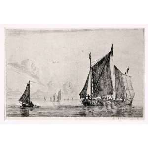  1914 Halftone Print Sea Piece Reynier Zeeman Nooms Sail 