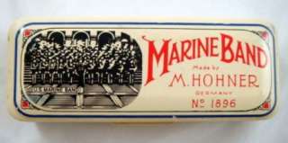 Vintage M. Hohner Germany Marine Band Harmonica Key C  