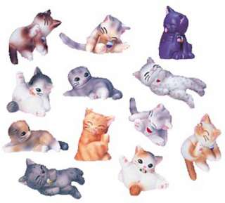 Dollhouse Miniature Pet Cat Kitten Scottish Fold Grey  
