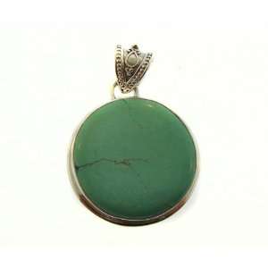  Handmade One of Kind Round Smooth Blue/Green Turquoise 925 