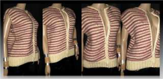 Vtg 80s HANDKNIT Pure RAW WOOL Wine Cowichan Style Gillet SLEEVELSS 