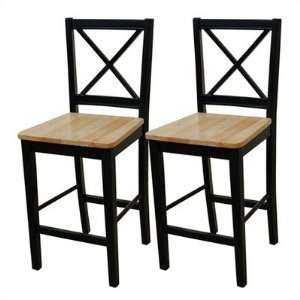  TMS 24 Virginia Crossback Counter Stool in Black (Set of 